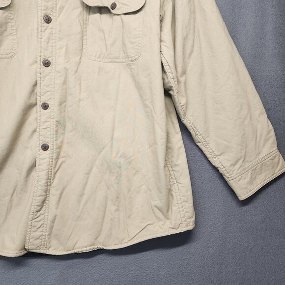 Berkley & Jensen Shacket Shirt Jacket Mens XL Beige Fleece Lined Plaid Vintage - Picture 12 of 16